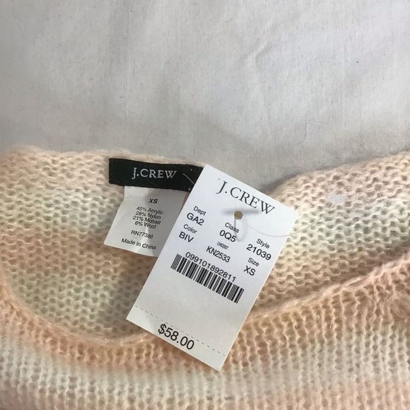 New J Crew Loose Knit Sweater Mohair Wool Blend - Picture 4 of 7